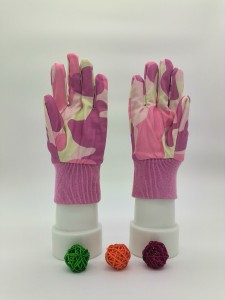 Ebipụtara floral 100% Cotton Garden Gloves, Ugbo na-arụ ọrụ maka nchekwa aka