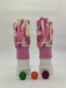 Ebipụtara floral 100% Cotton Garden Gloves, Ugbo na-arụ ọrụ maka nchekwa aka