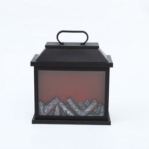 Fireplace Lanterns Decorative Flameless Portable Led Lantern Battery Operated and USB Operated 6 Hours Timer Like Real Flame Shape Fireplace Lanterns for Home Desk Decoration