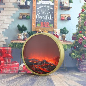 Fireplace Decorative Lantern , Fireplace Light LED Simulation Log Flame Effect , Touch Switch and USB Powered Fireplace Lantern for Home Decor Indoor Christmas Ornament
